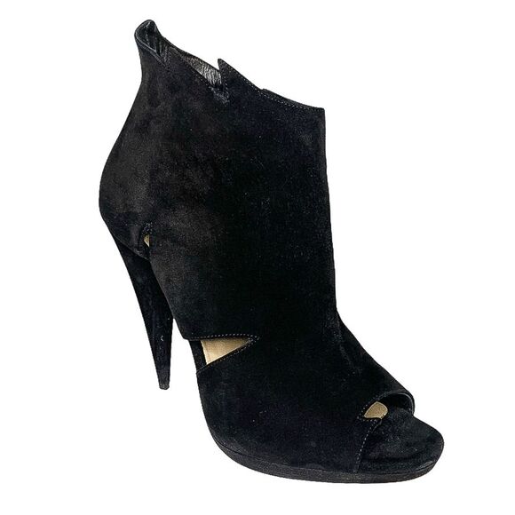 Christian Louboutin Belfeconica Suede 120mm Heeled Bootie Black EU 39 US 9 - Picture 1 of 11